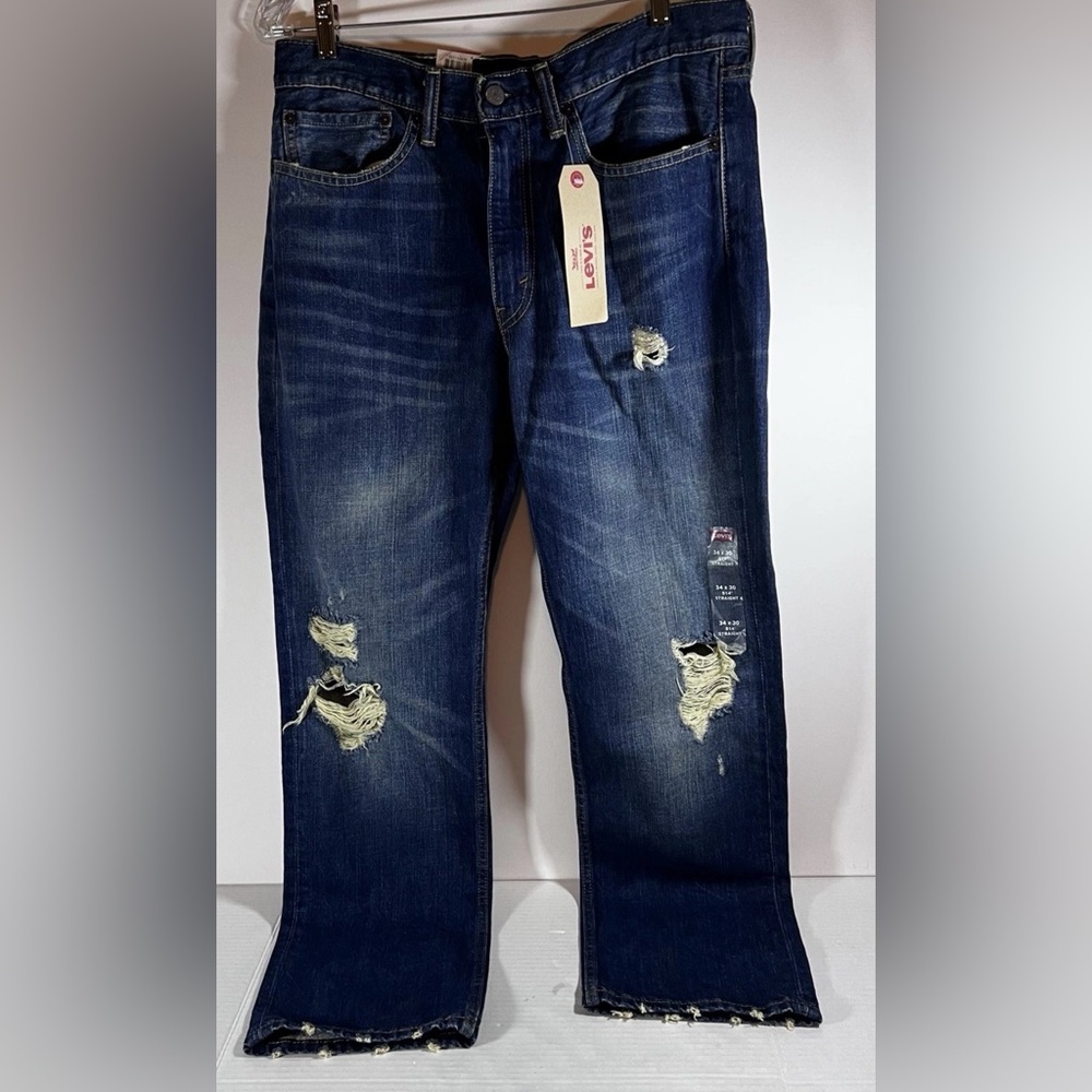 Levi's Men's  514 Straight Jeans - Distressed Blue